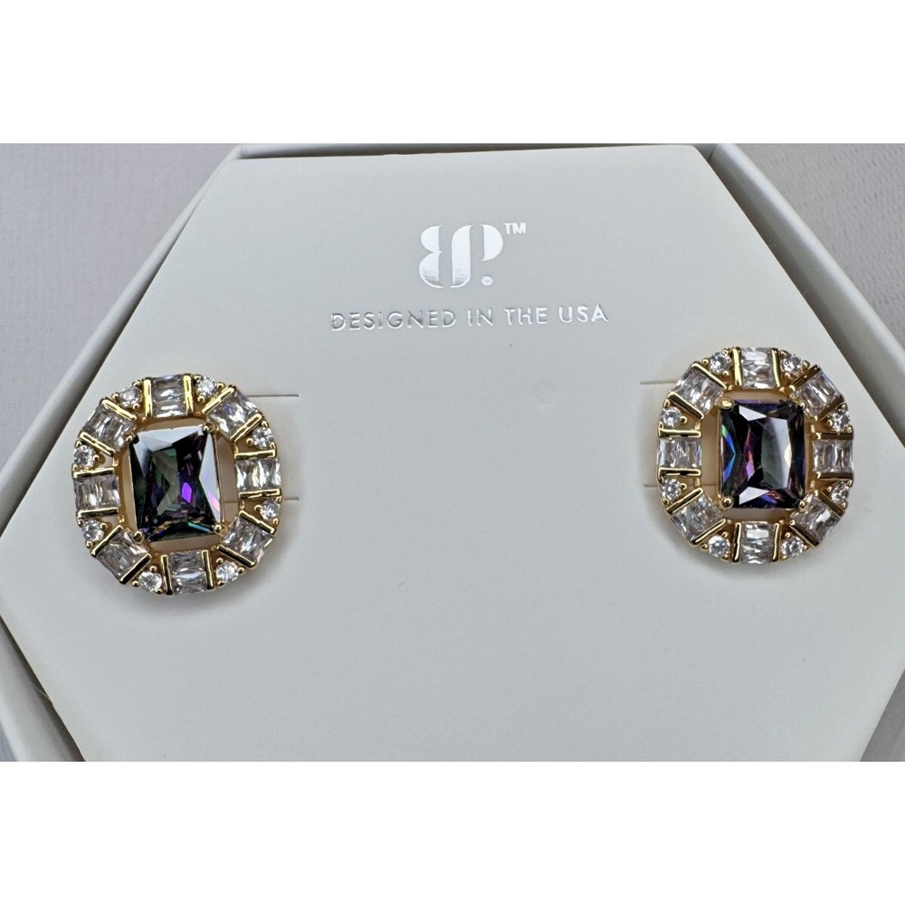 Bomb Party June 2025 Shimmering Sparkle Alexandrite Gold Stud Earrings ER15431